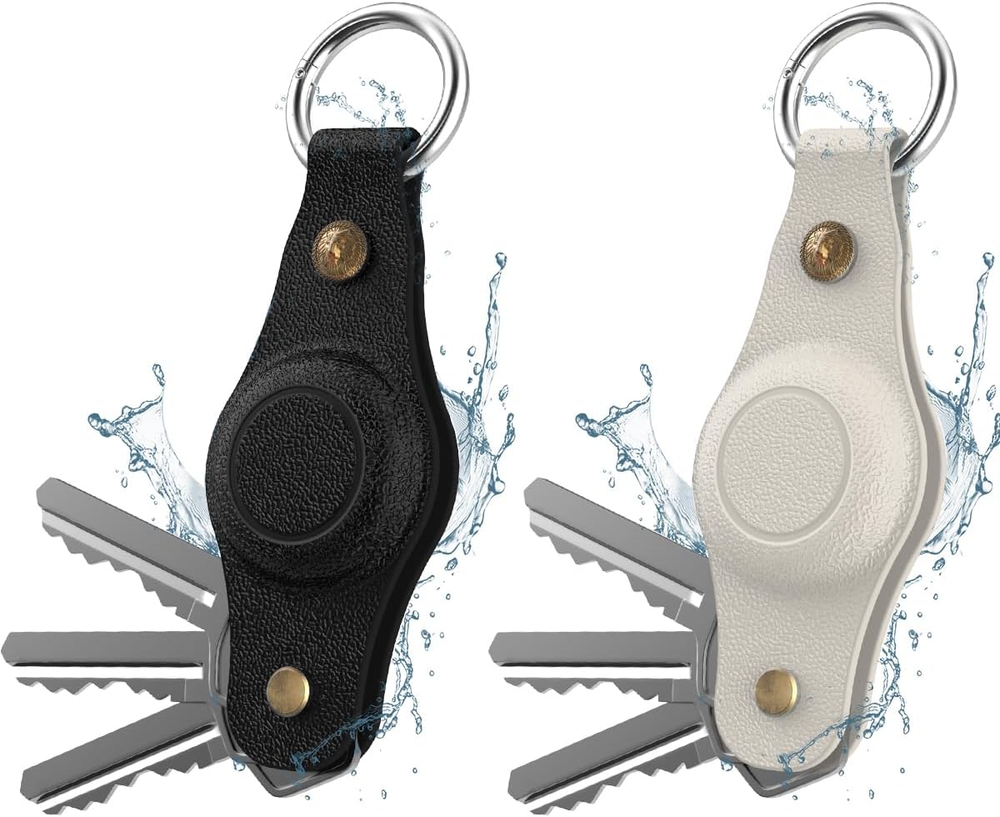 2 Pack Waterproof Key Organizer Keychain for Airtag Holder, Compact Silicone Sma
