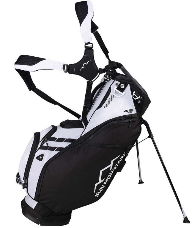 Sun Mountain 4.5 LS 14-Way VLO Dual Strap Carry Stand Golf Bag Black/White NEW
