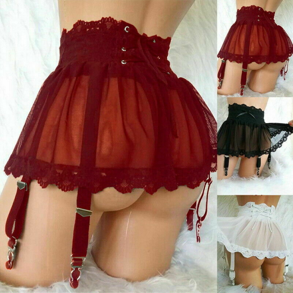 Sexy Women's Lace Mini Ladies Skirt Micro High Waist Short Underwear Bandage