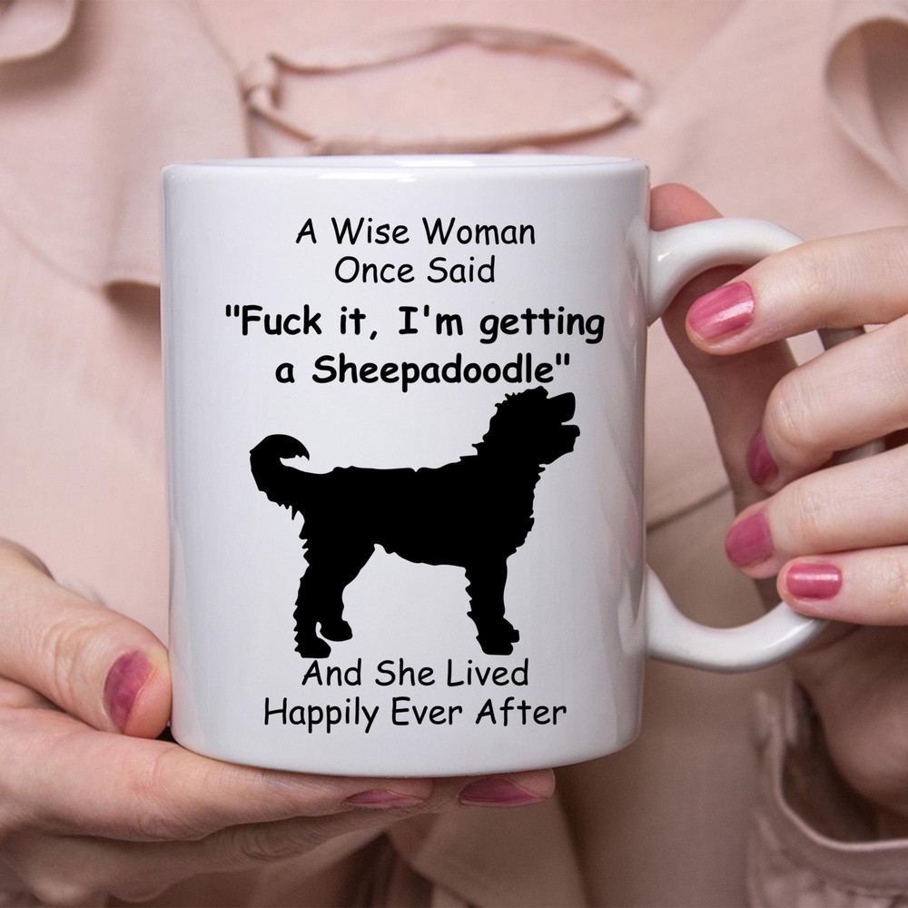 Funny Sheepadoodle Gift For Women White Coffee Mug