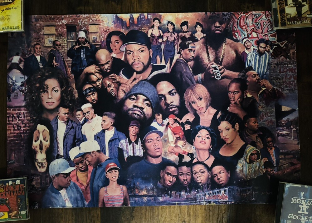 Original CLEMENT MICARELLI 1994 POSTER - RAP HIP-HOP 94 HISTORY MONTAGE Vintage
