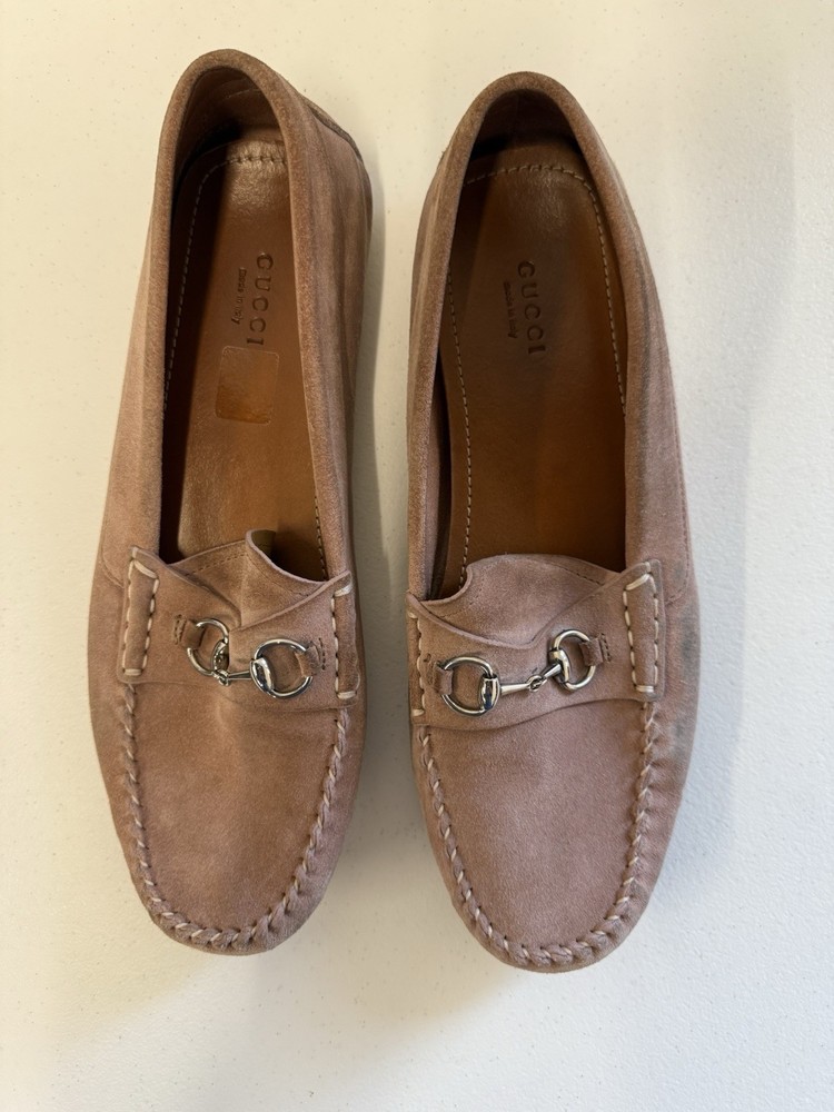GUCCI Loafers Size 40 / US 9.5 Pinkish Suede 408521