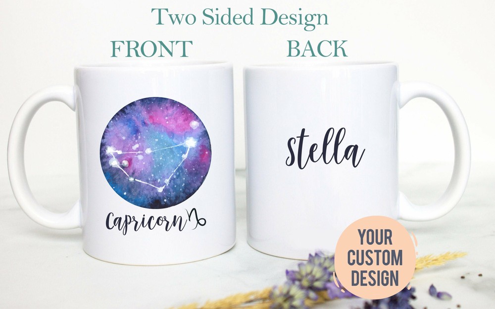 Capricorn Mug Personalized Name Zodiac Mug Gift For Her Custom Name Mug