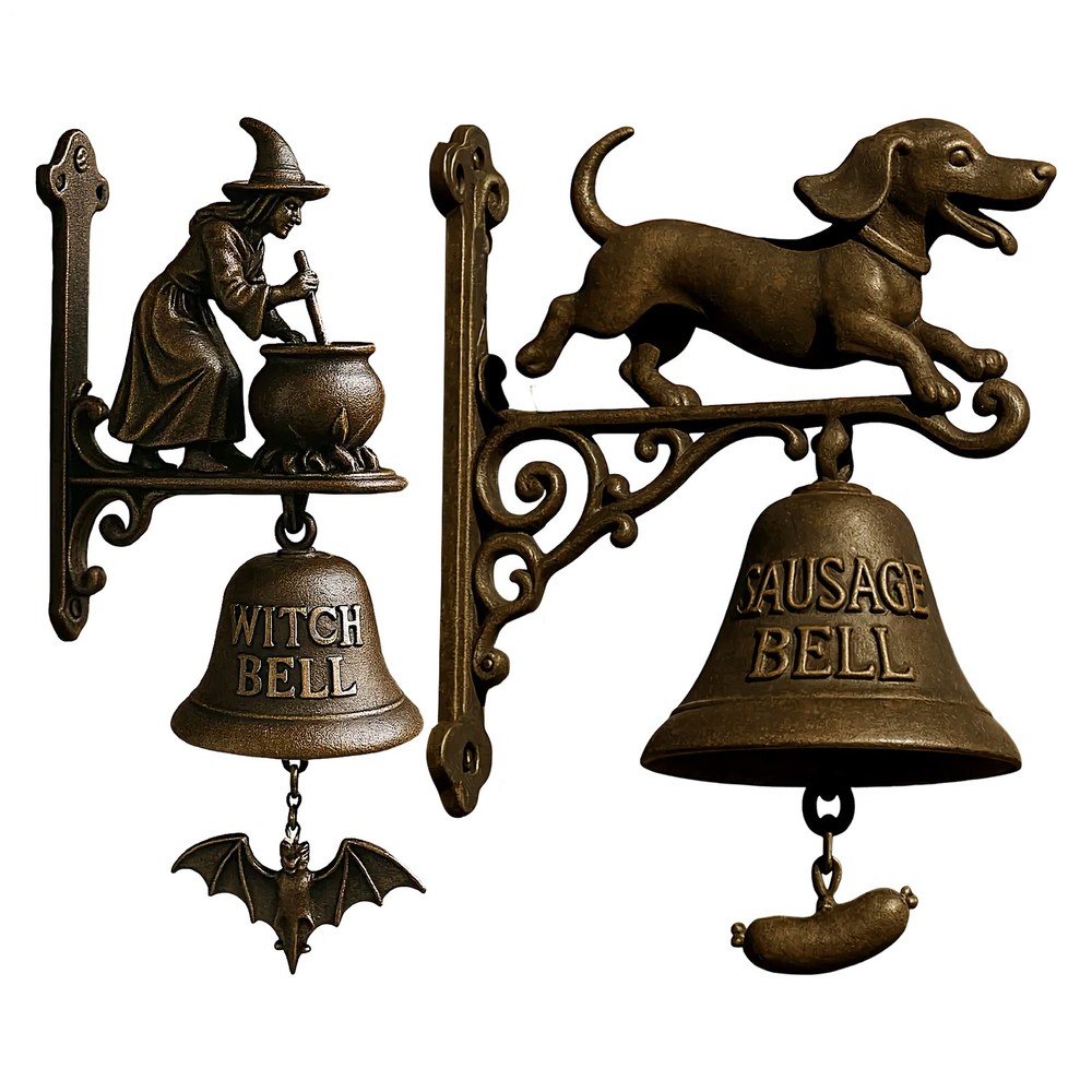 Dachshund-Themed Manual Outdoor Door Chime Bell with Hangable Ring