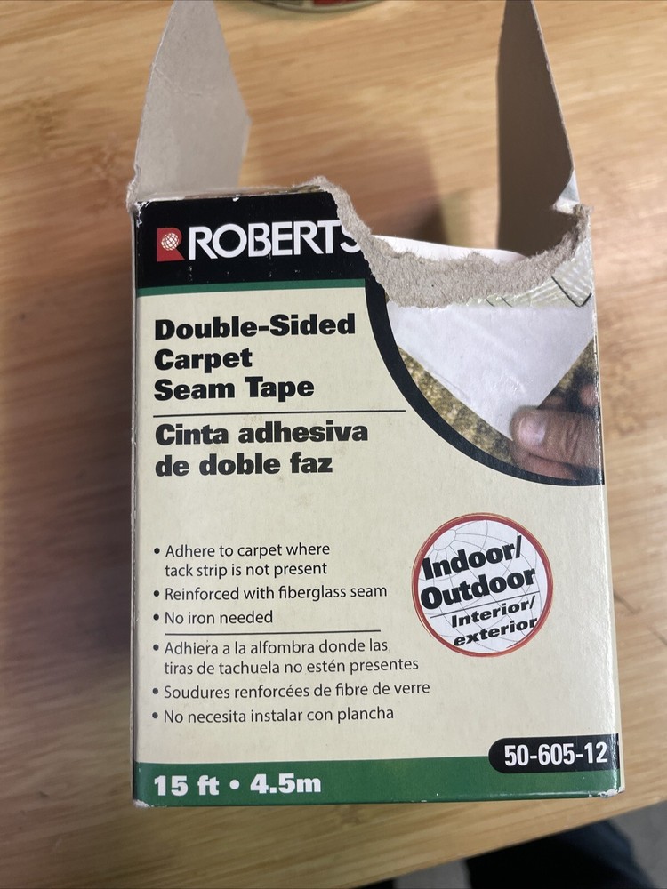 Roberts Double-Sided Heavy Duty Carpet Seam Tape 15ft x 4.5m for Indoor Outdoor Use