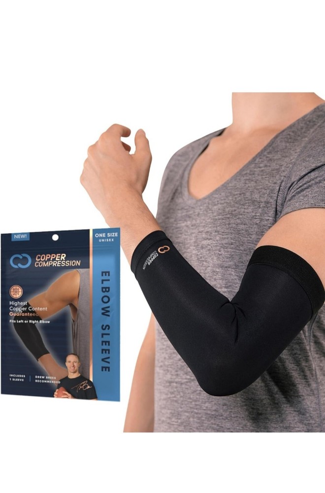 Copper Infused Compression Elbow Sleeve Orthopedic Brace for Golf Elbow Bursitis
