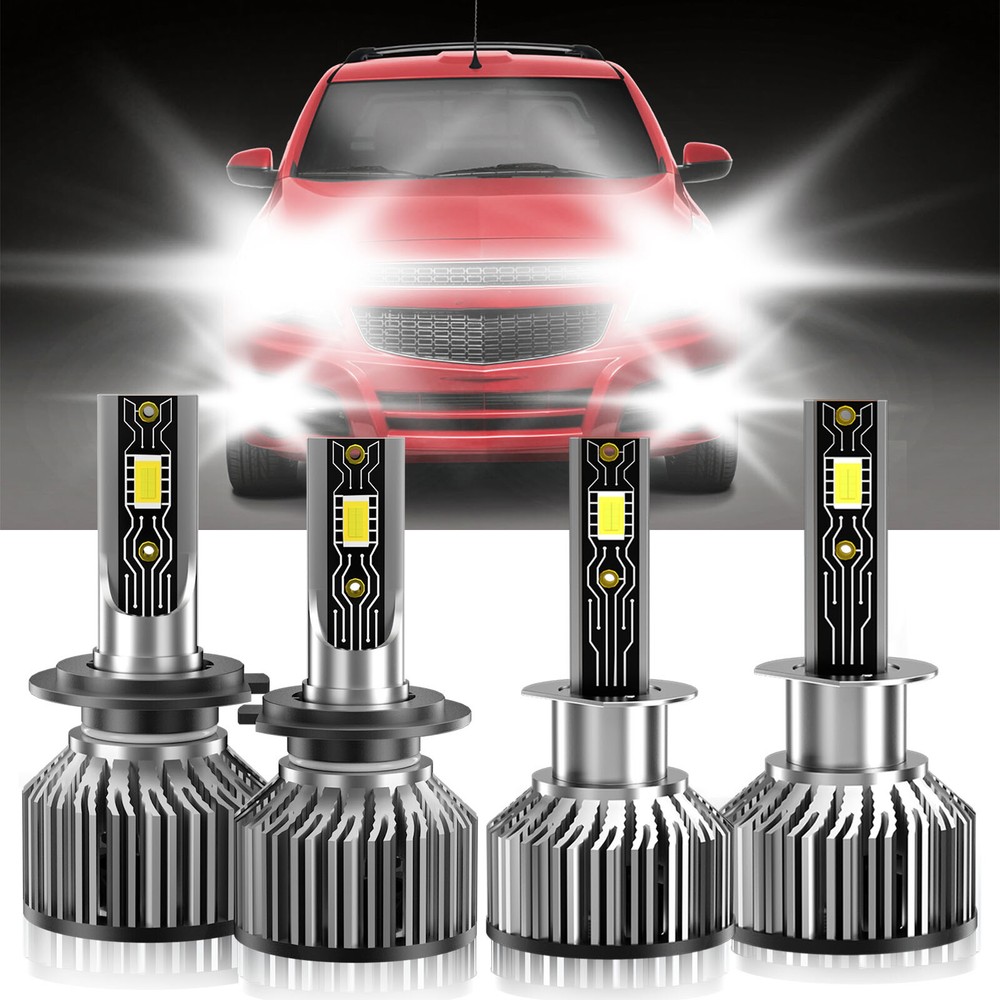 High-Performance 6500K LED Headlight Bulbs for Chevrolet Tornado 2014-2019 4X H1 H7 Models