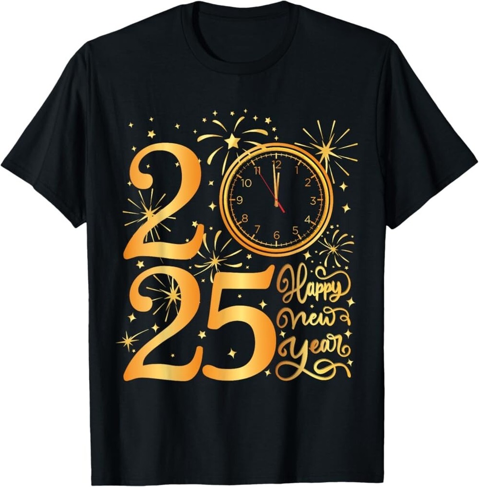 Happy New Year Fireworks 2025 New Years Eve Party tshirt, Not delivered by Xmas