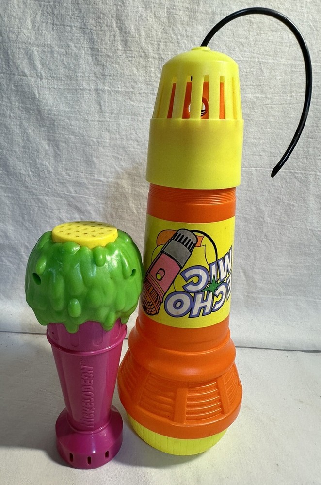VTG Echo Mic & Nickelodeon Slime 1992 Echo Voice Microphone Toy Set