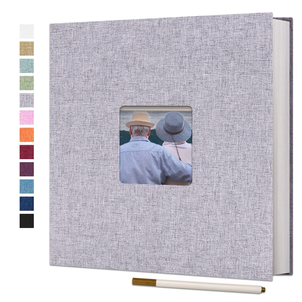 Large Photo Album Self Adhesive for 4x6 8x10 Pictures Linen Scrapbook Album D...