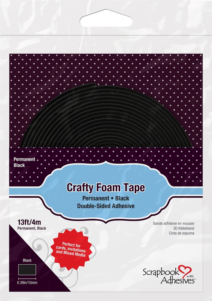 Scrapbook Adhesives Crafty Foam Tape Roll Black, .375 inch X13'