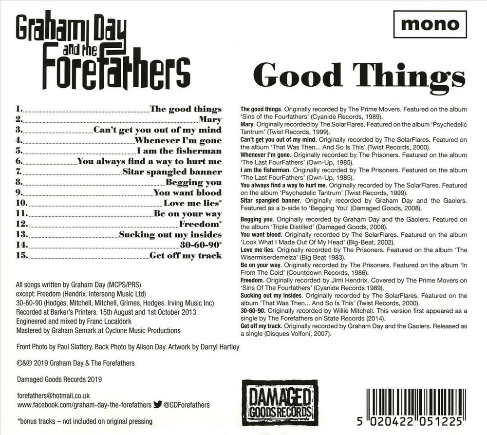 GRAHAM DAY AND THE FOREFATHERS GOOD THINGS NEW CD album release
