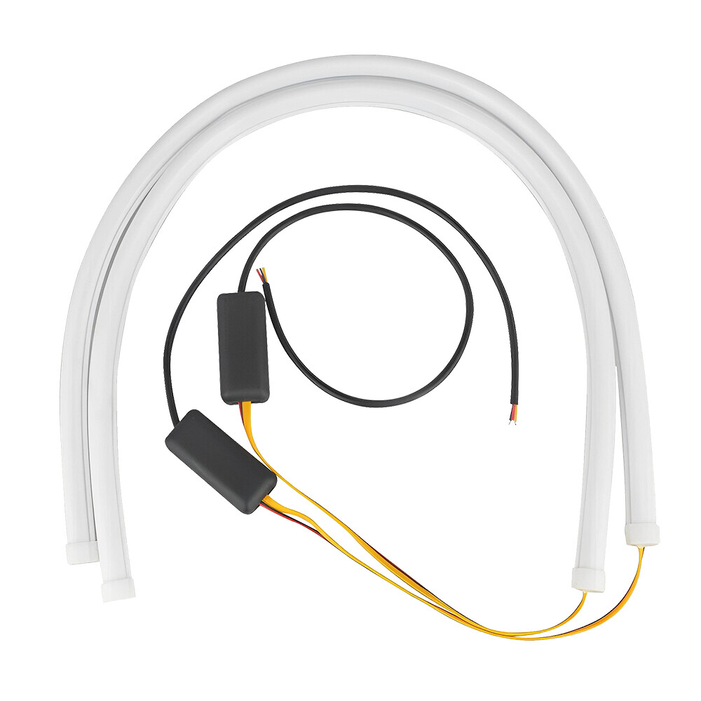 60cm LED DRL Light Flexible Turn Signal Strip Steady on Tube Light For Headlight