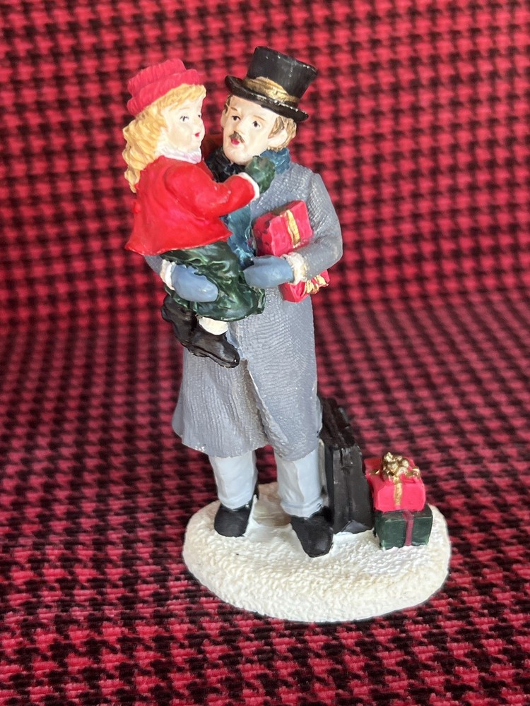 Vintage 1992 Mervyn's Christmas Village Square Christmas Shopping Figurine