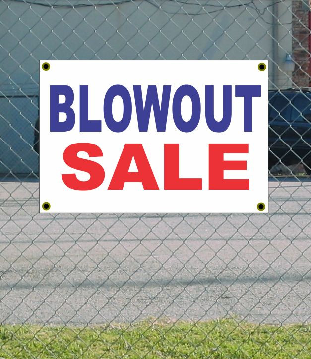 2x3 Red White Blue Banner Sign Blowout Sale New Discounted Size & Price