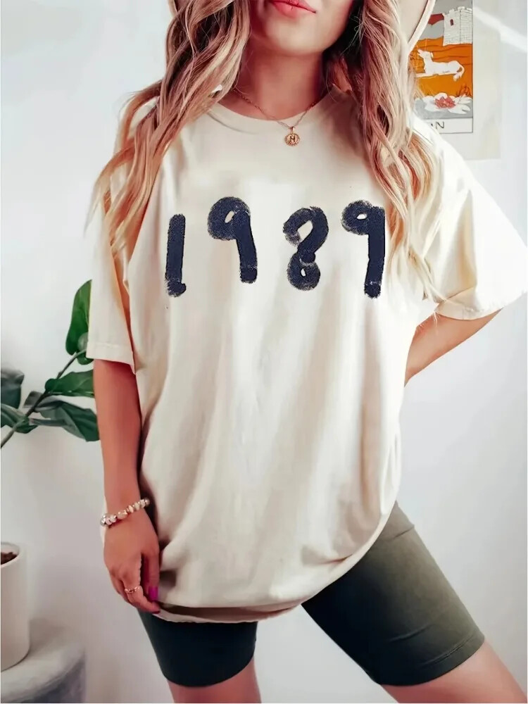 T Shirt Born 1989 Taylors Swifts Short Sleeve Tee Shirt The Eras Tour