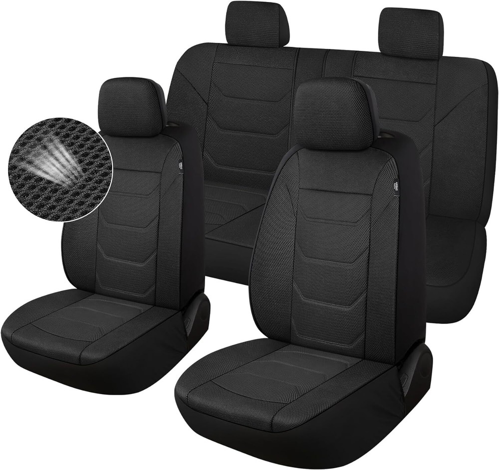 Universal Fit 3D Air Mesh Car Seat Covers Full Set for Sedan Truck SUV