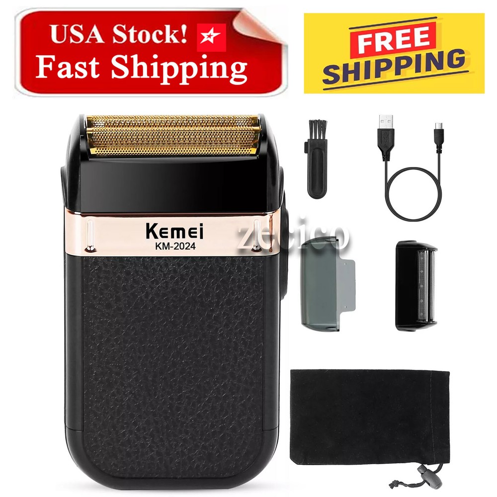 Kemei KM-2024 Men Electric Shaver Cordless Shaver Razor Rechargeable Dry Wet Use