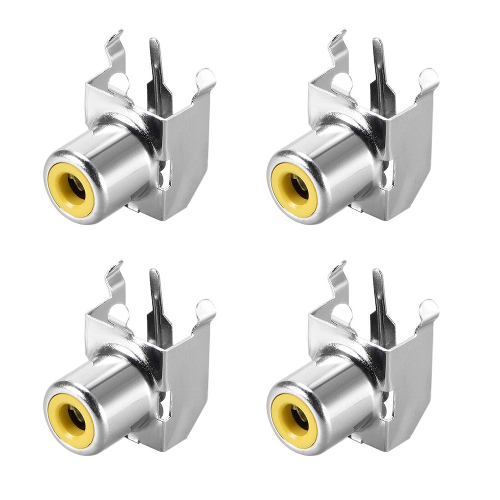 PCB Panel Mount Single RCA Socket Female Jack Audio Video AV Connector 4Pcs