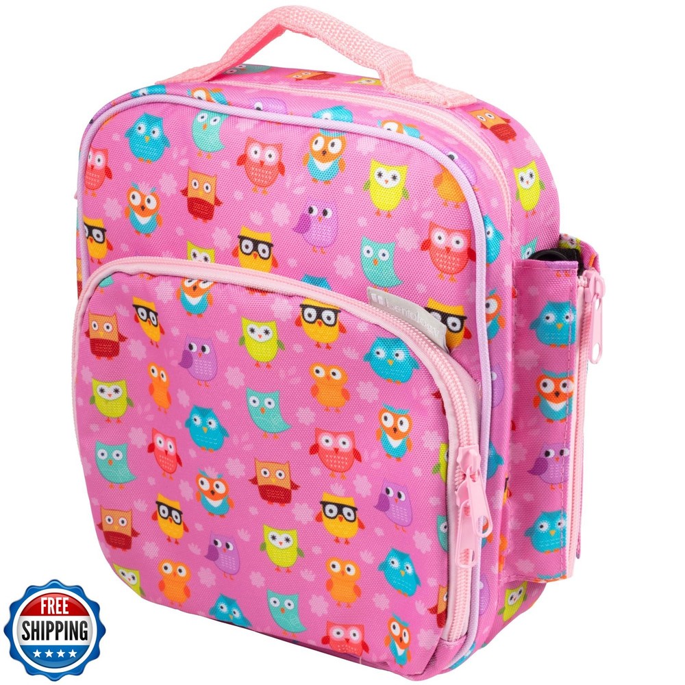 Insulated Kids Lunch Box with Snack Pocket and Water Bottle Holder for Girls or Boys
