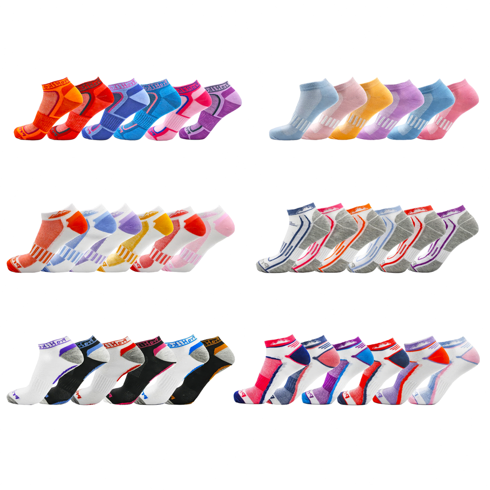 Womens Trainer Socks Patterned Design Cotton Rich Ankle Sports Socks Size UK 4-7