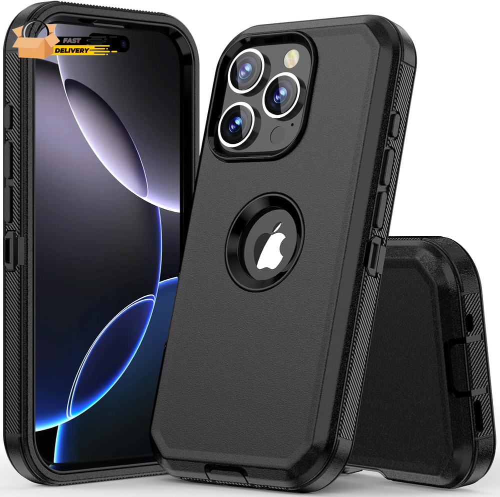 for Iphone 16 Pro Max Case Full Body Drop Protection Rugged Case Shockproof 3-La