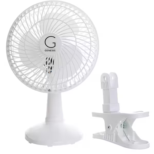Genesis 6-Inch Clip Convertible Table-Top & Clip Fan Two Quiet Speeds - Ideal...