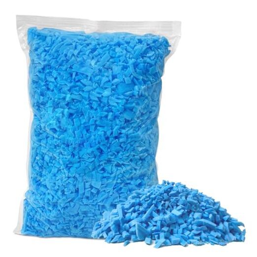 Bean Bag Filler, 5 lbs Shredded Memory Foam Filling, Soft Pillow 5lbs Blue