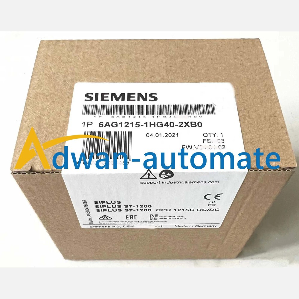 6AG1 215-1HG40-2XB0 NEW SIEMENS 6AG1215-1HG40-2XB0 S7-1200 CPU 1215C DC/DC/Relay