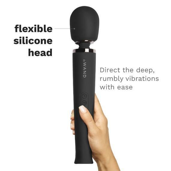 Le Wand Rechargeable Massager with 10 Speeds and Travel Case in Black