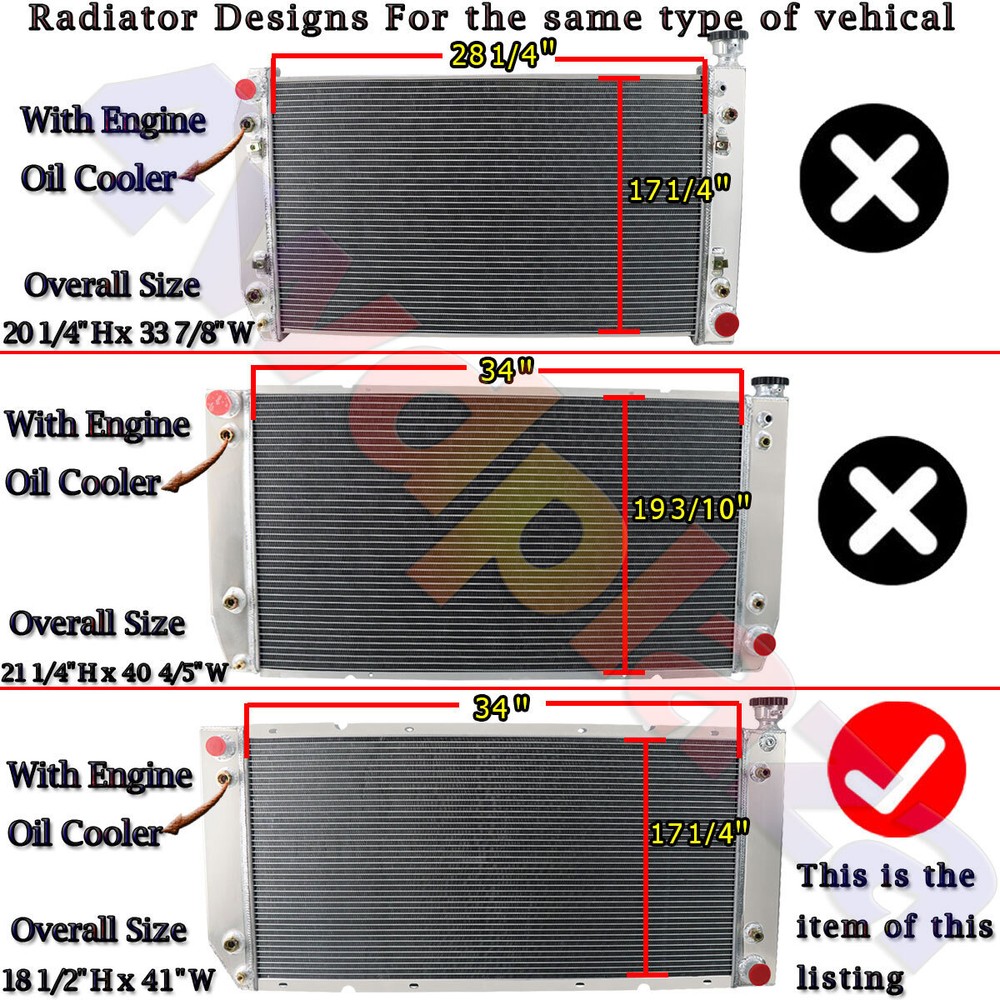 4 Row Aluminum Radiator For 1988-2000 Chevy C1500 C2500 K1500 K2500 5.7L V8