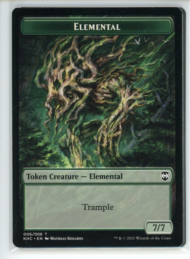 ELEMENTAL // ELF WARRIOR DOUBLE-SIDED T Kaldheim Commander #6//15 KHC(NM+)(MTG)