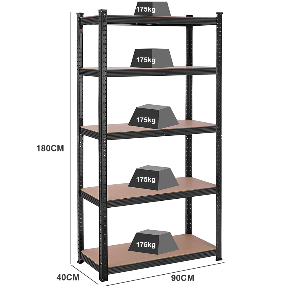 5 Tier 6ft Heavy Duty Steel Metal Shelving Racks Adjustable Garage Storage Shlef