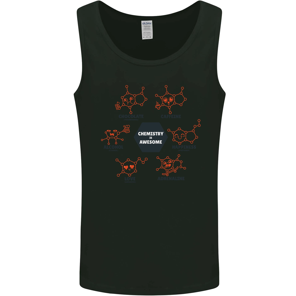 Chemistry is Awesome Alcohol Chocolate Love Mens Vest Tank Top