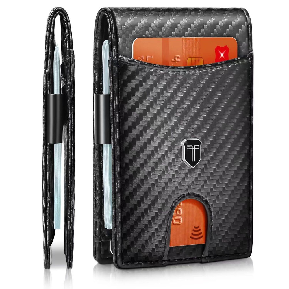 Slim Leather Wallet for Men with ID Window – Minimalist RFID Blocking Card Holder by Gostwo