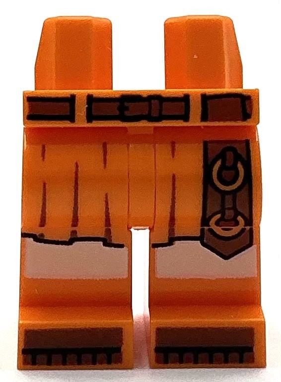 Lego New Minifig Orange Pants Legs w/ Skirt Reddish Brown Sandals Belt Part