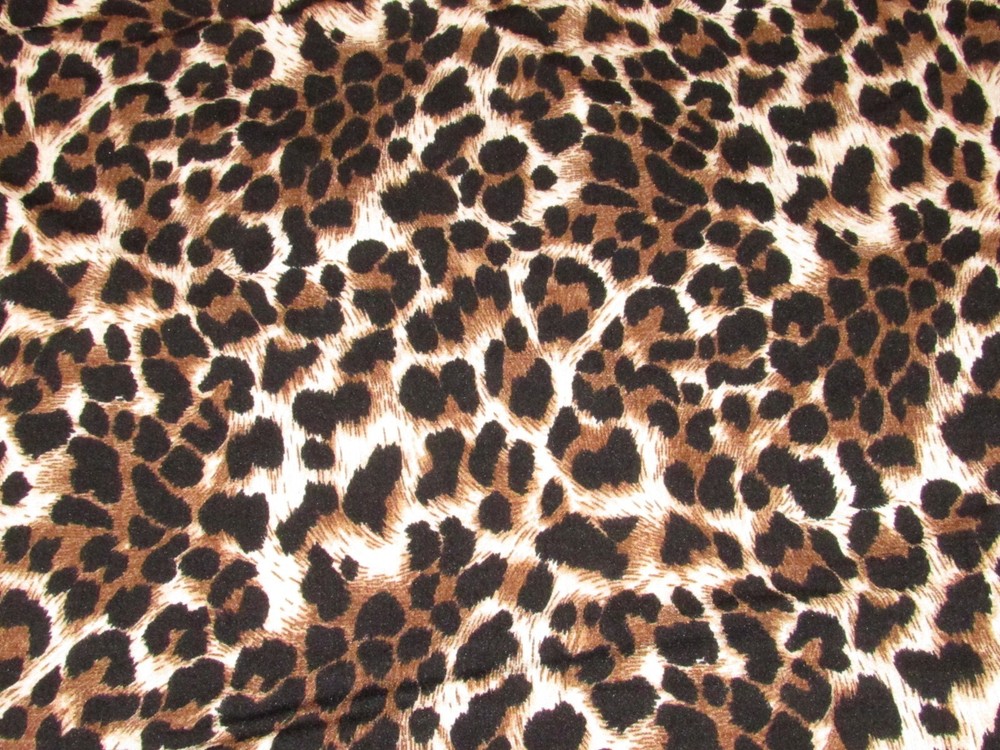 Sexy leopard print knit fabric 2.75 yd 62 wide crepe texture 4-way stretch