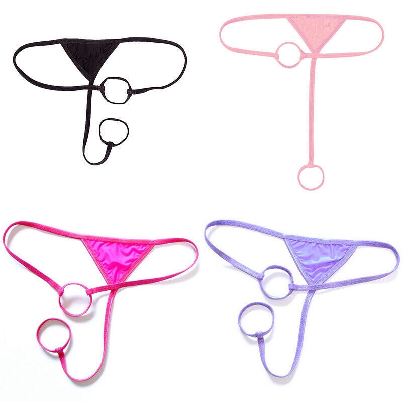 2x G-string Sexy O-Ring T-Back Low Rise Mens Micro Underwear Briefs Thong Bikini