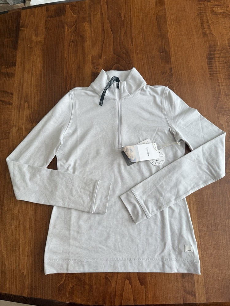 Vuori Womens Halo Essential DreamKnit Half Zip Pullover Salt Small