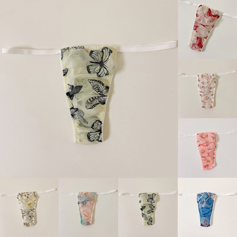 Mens Panties Sexy Bikini Lace Gay Sissy See-Through Pouch Thong Briefs Lingerie