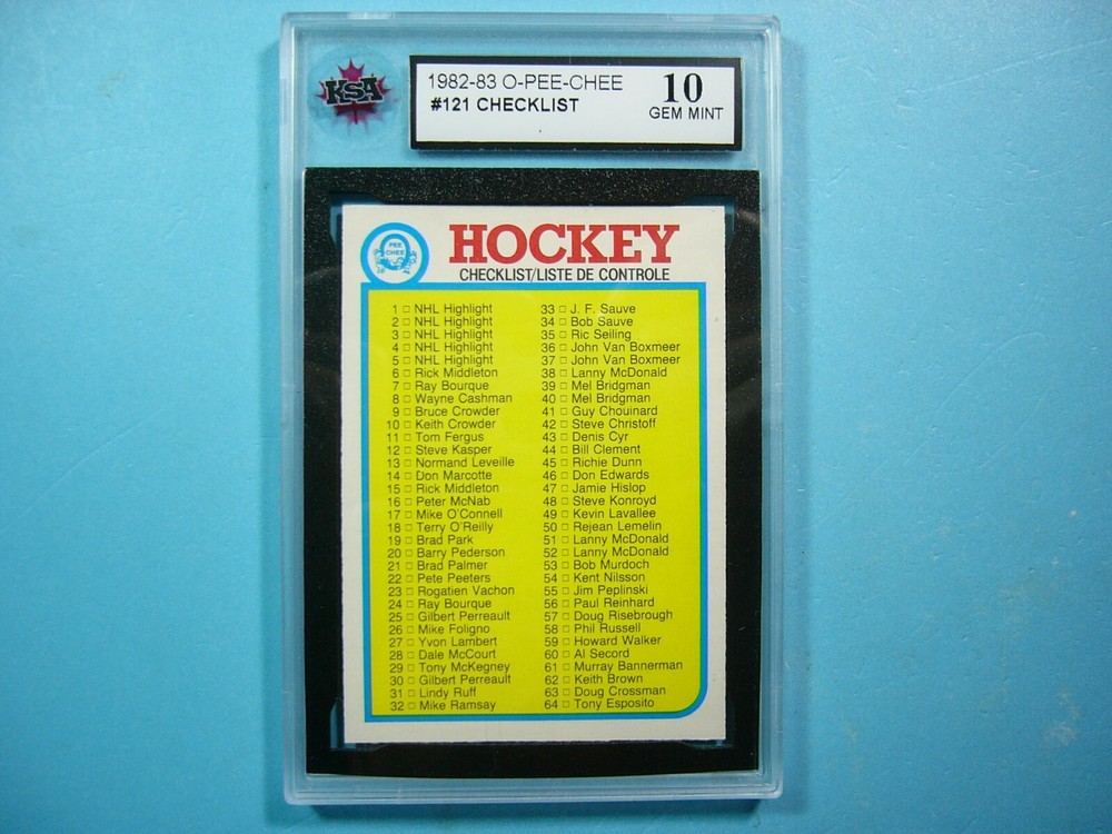 1982-83 O-Pee-Chee NHL Hockey Card #121 First Checklist KSA 10 Gem Mint 82-83 OPC
