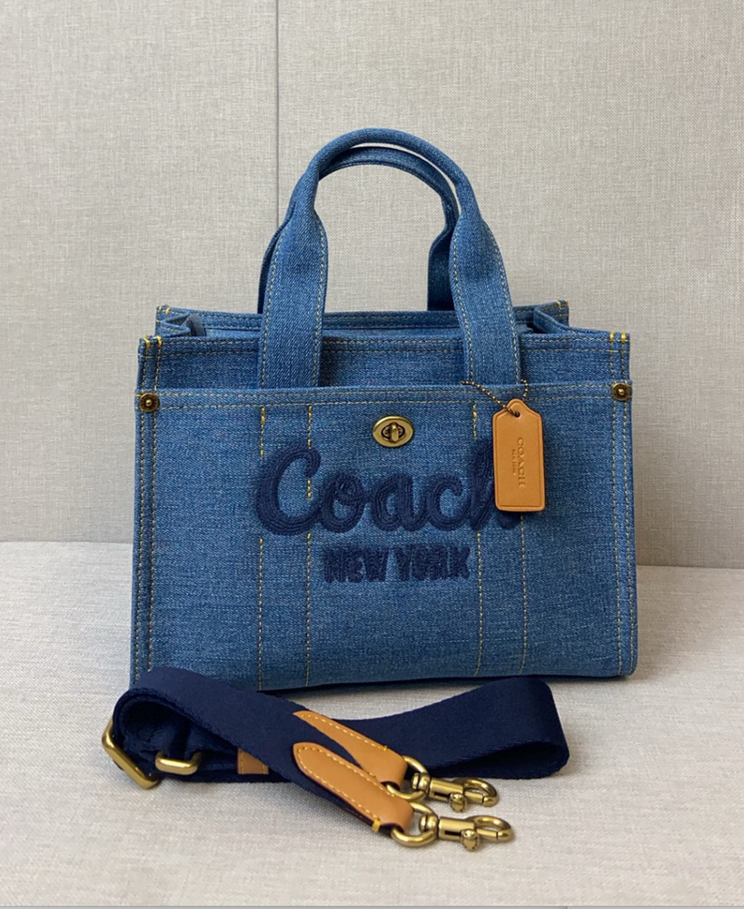 COACH Cargo Tote Bag 26 Crossbody In Denim/Gold/Denim CR659 NWT