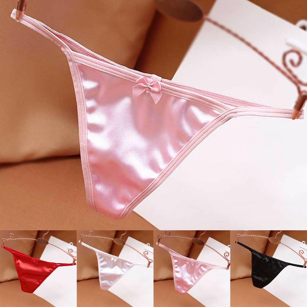 Sexy Silky Silk Thongs Briefs Women G-String Panties Underwear Knickers Bikinis