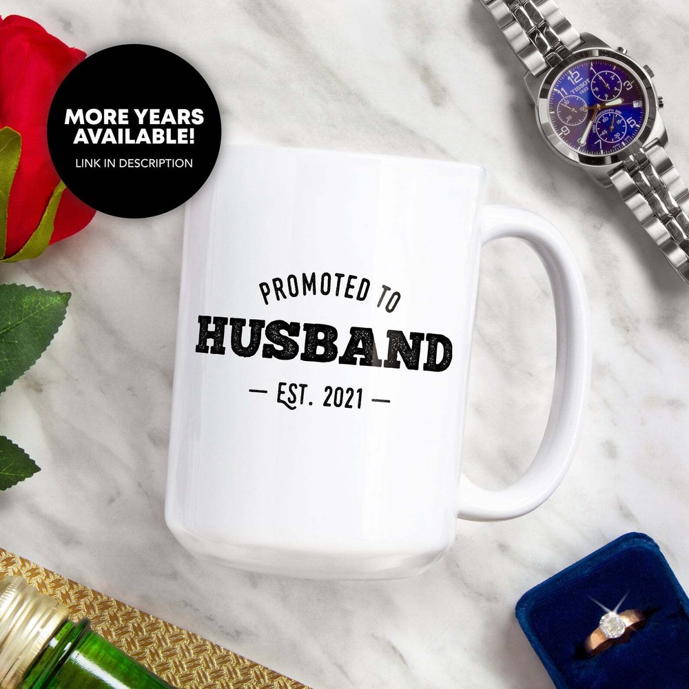 Promoted To Husband Coffee Mug Husband Est 2021 New Husband Gift Husband To Be