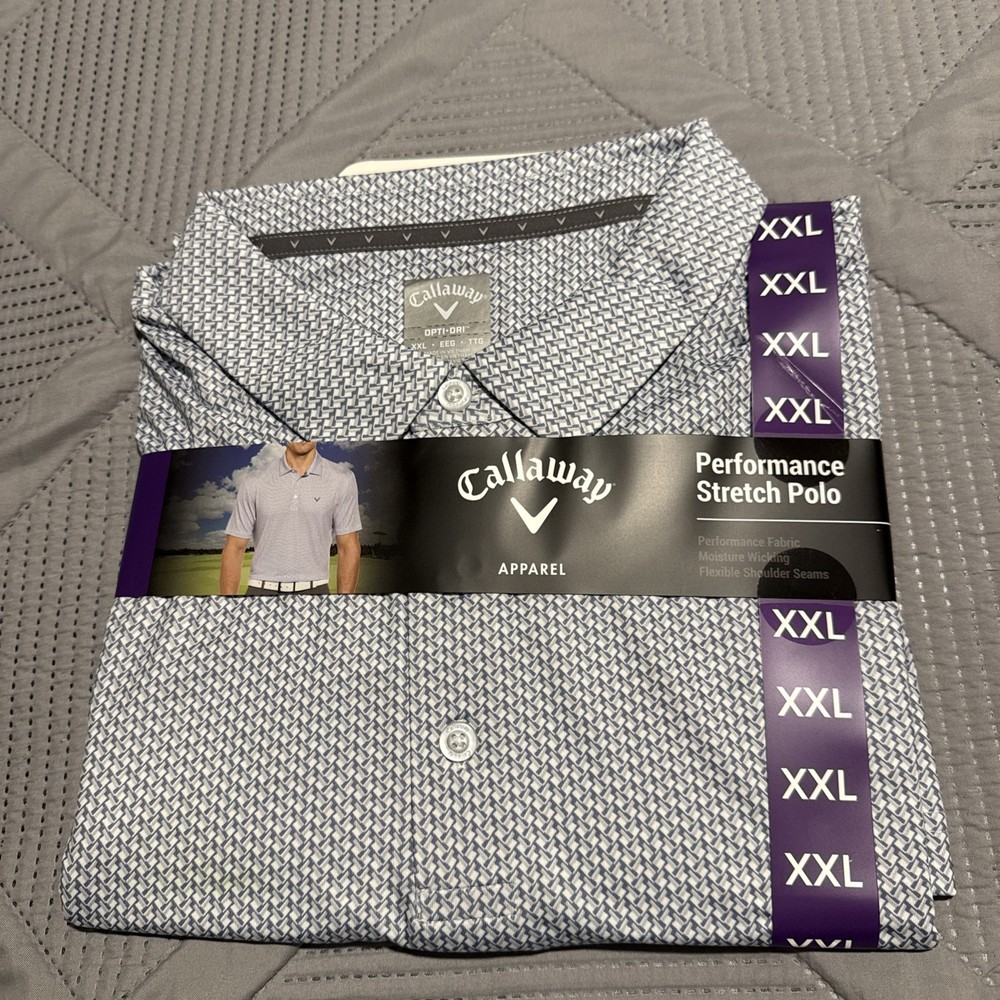 Callaway Moisture Wicking Performance Short Sleeve Golf Polo Gray Size XXL