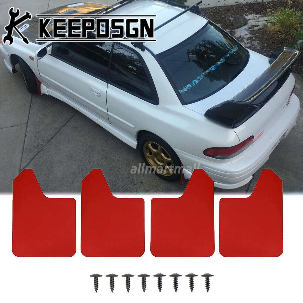 For Subaru Impreza Red Mud Flaps Splash Guards Flexible Wheel Fender Flares Set