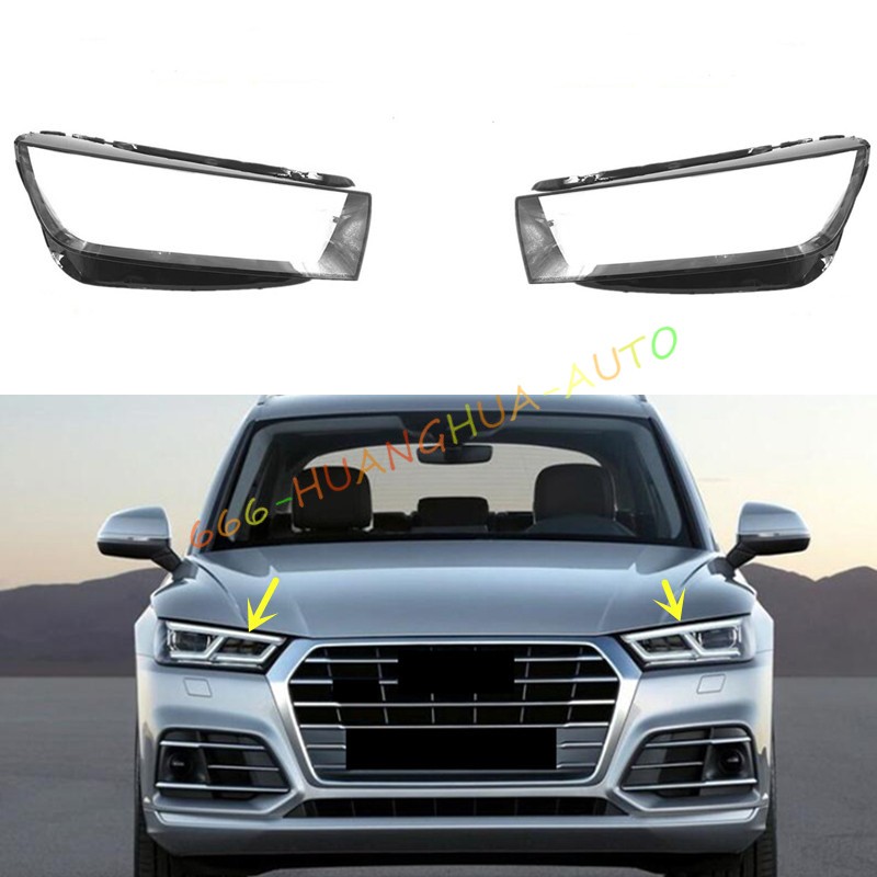 For Audi Q5 SQ5 2018-2020 Both Side Headlamp Clear Lens Cover + Sealant Glue