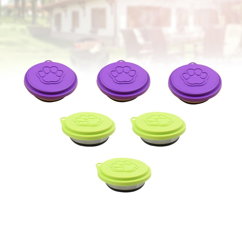 6 PCS Dog Can Lids Silicone Fresh-keeping Cover for Pets Cat Food Tin Covers