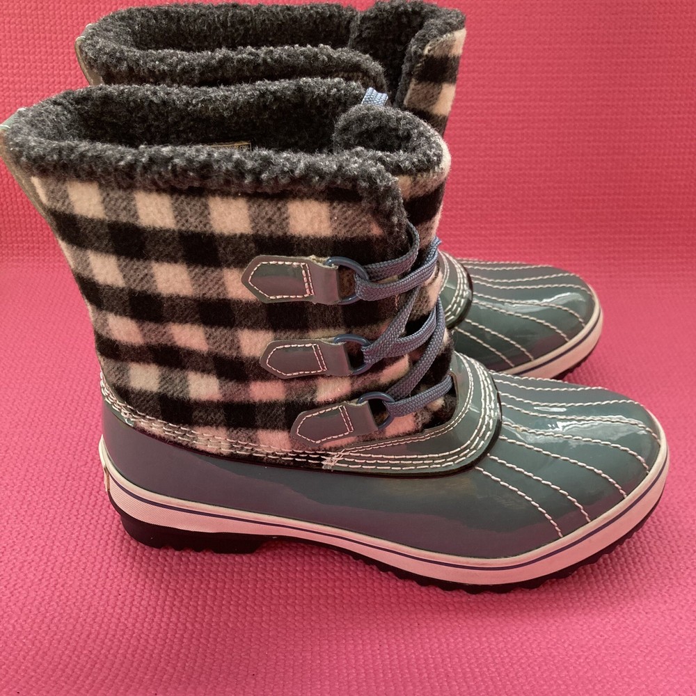 Skechers Waterproof Thinsulate Insulation Rain Boots Blue W/ Black-White Size 8