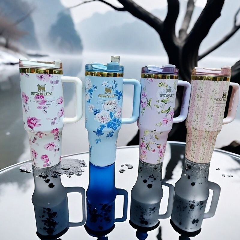 LoveShackFancy Quencher Tumbler H2.0 40oz Stainless Steel Mug Best Gift ~.